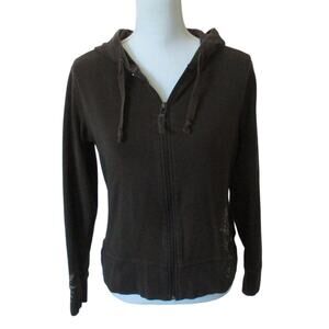 Cheetah Women's Long Sleeve Brown Full Zip Hooded Sweatshirt Jacket Size Med.